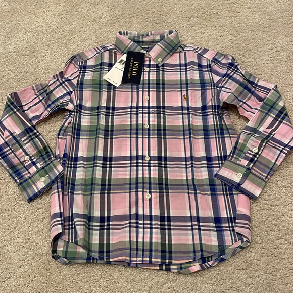 NWT Polo Ralph Lauren Plaid shirt, size 7 - Picture 2 of 4